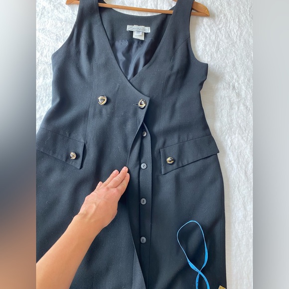 Vintage 80s Jackie K Pure Virgin Wool Black Dress - Picture 12 of 12